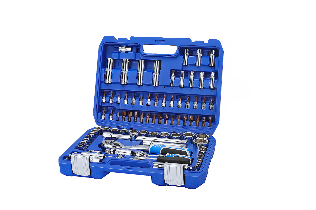 專業呈現 國際站汽修五金工具套裝的藍盒白底無感攝影